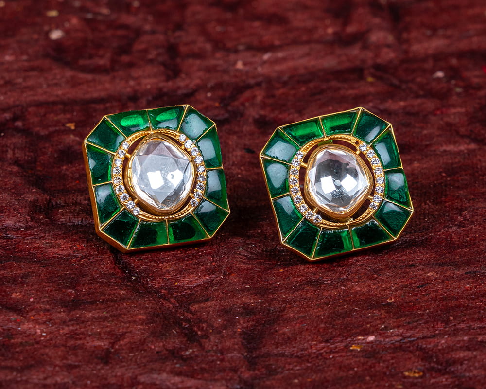 Manohar Silver Stud Earring - Image 2