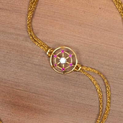 Special Golden Handmade Rakhi 925 Silver - Image 3