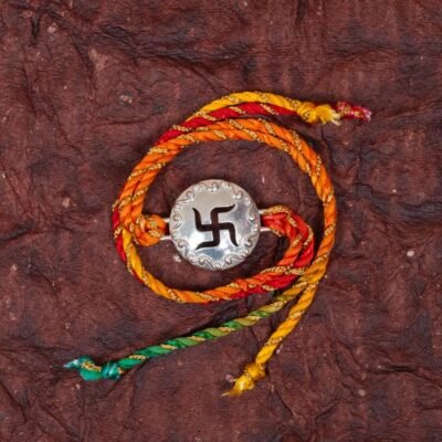 Alternative view of Swastik Rakhi 925 Silver