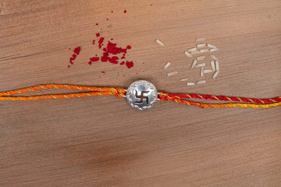 Swastik Rakhi 925 Silver - Image 3