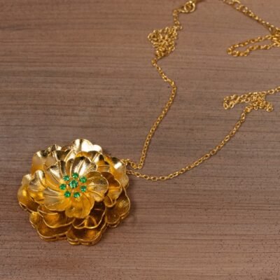Alternative view of Blooming Flower Necklace 925 Silver