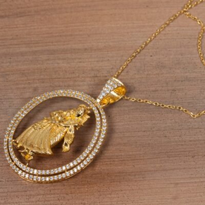 Radha Krishna Necklace 925 Silver - Image 4